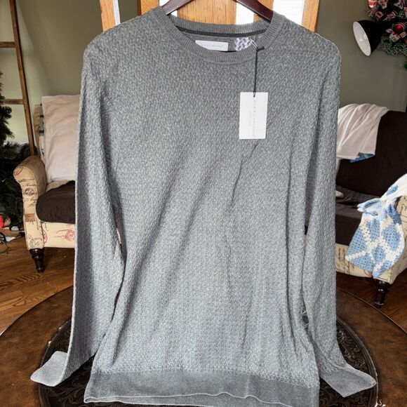 Alex Cannon Mens XL Sweater GRAY Cable Knit Pullover Long Sleeve Crew Neck NEW - Picture 3 of 5
